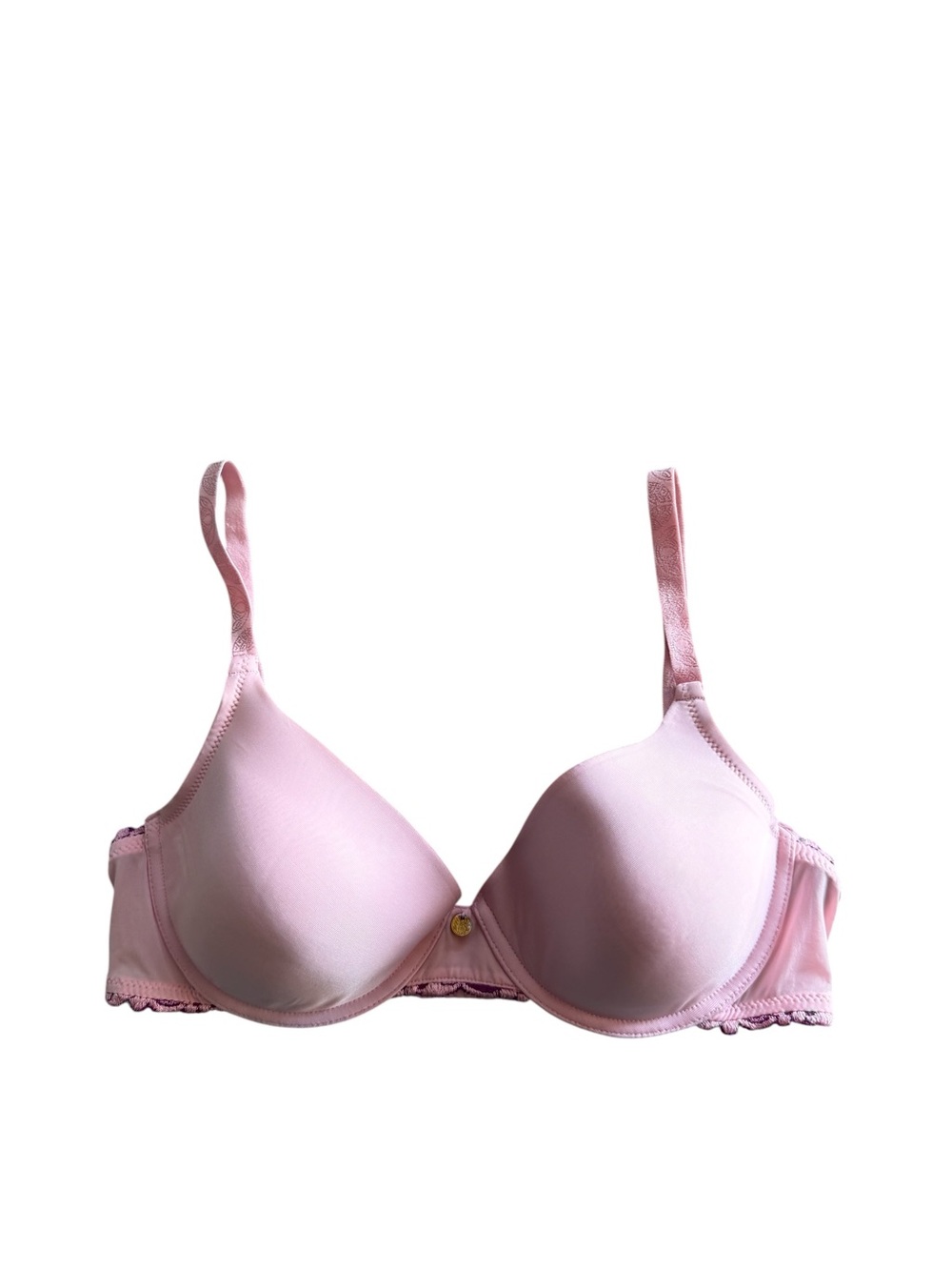 Natori Women’s Body Double Lace Trim Contour Underwire Bra 34D Pink Purple Lace